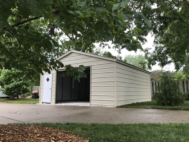 S-13: 18x20x7 Steel Shed - Midwest Steel Carports