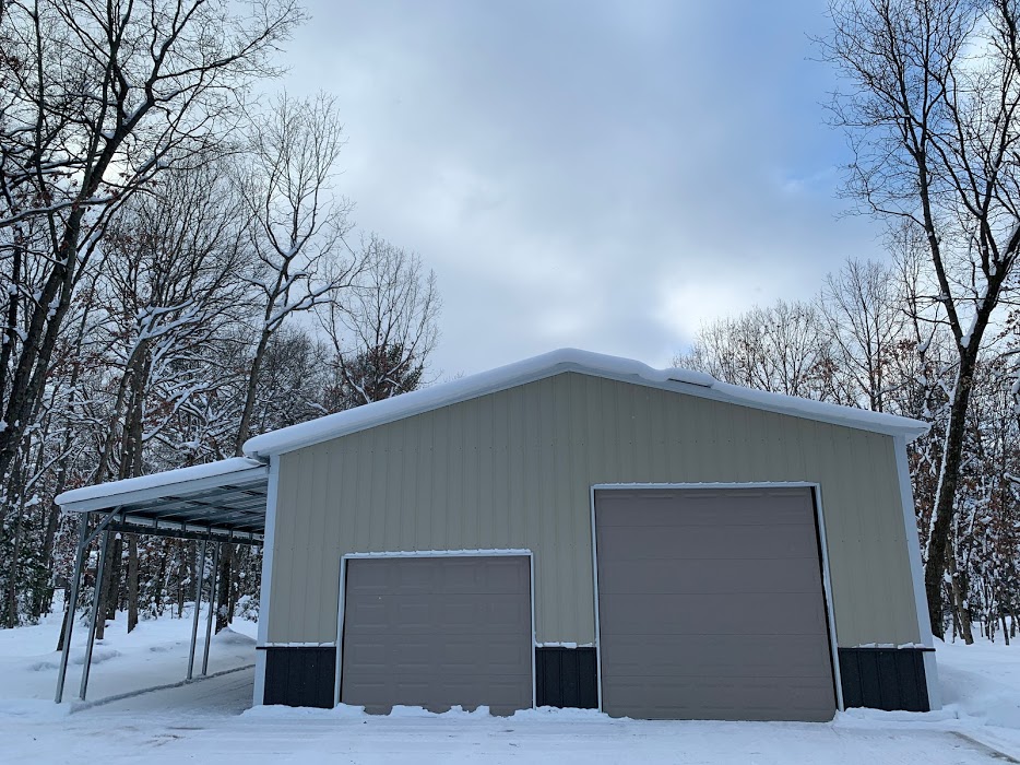 30x50x12 Steel Garage with Lean To in Twin Lake, MI