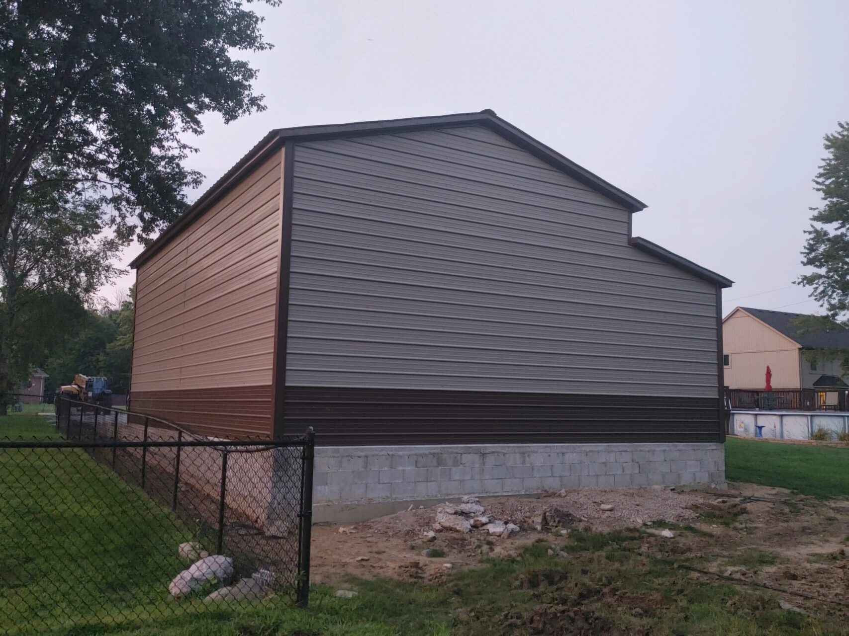 22x40x14 Steel Garage with Lean-to.