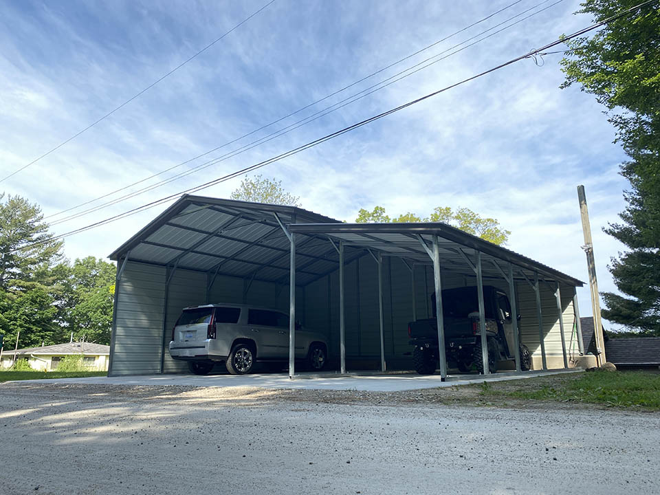 Steel Carport with Lean-to