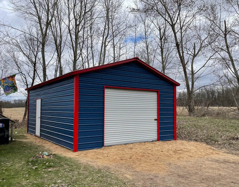 18x25x9 Steel Shed in Springfield, IL
