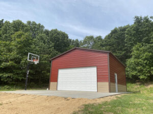 Steel Garage rustic red