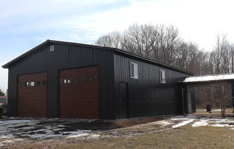 30x50x12 Metal Garage with Breezeway in Zanesville, OH